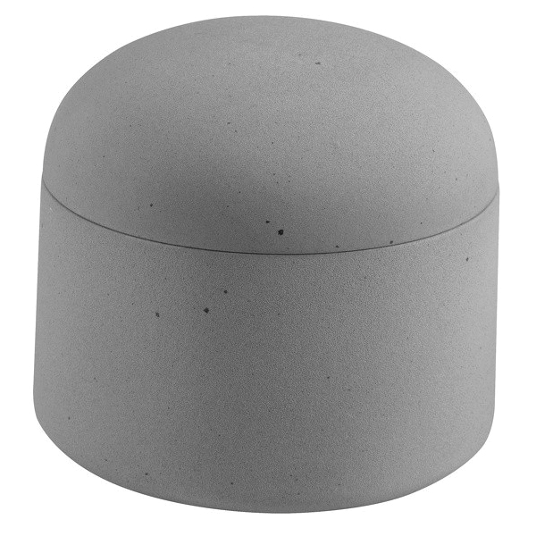 Spirella GEMMA Series 10.20322 Plain Cotton Box, 10.6 cm Dia, 9 cm H, Ceramic, Gray - 1