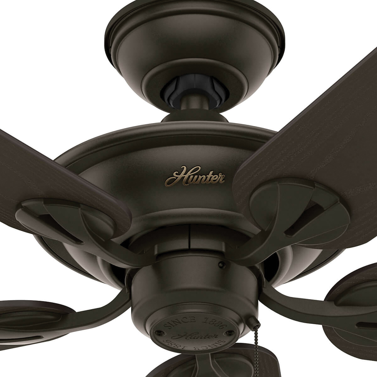 Hunter Maribel Series 50187 Ceiling Fan, 5-Blade, New Bronze Housing, Walnut Blade, 52 in Sweep, Plastic Blade - 3