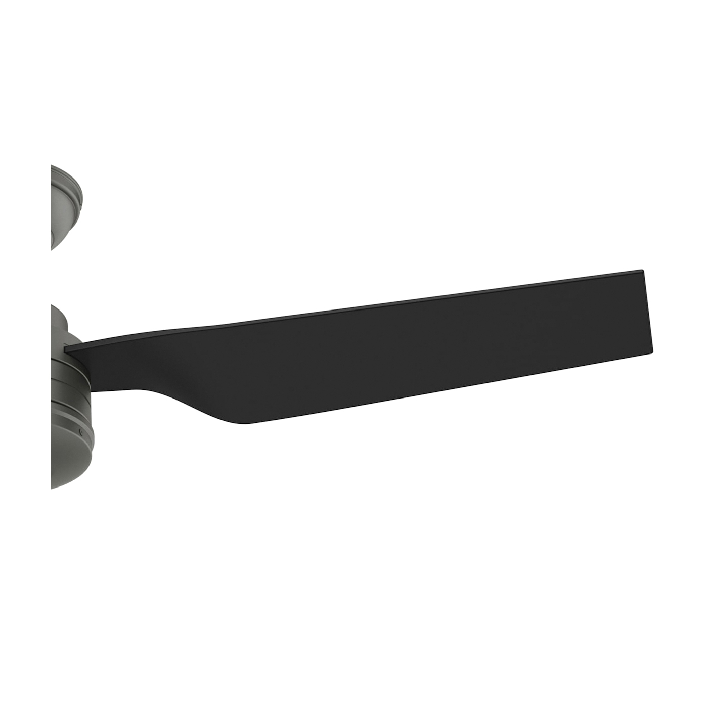 Hunter Cabo Frio Series 50259 Ceiling Fan, 3-Blade, Black/Silver Housing, Matte Black Blade, 52 in Sweep, Plastic Blade - 3