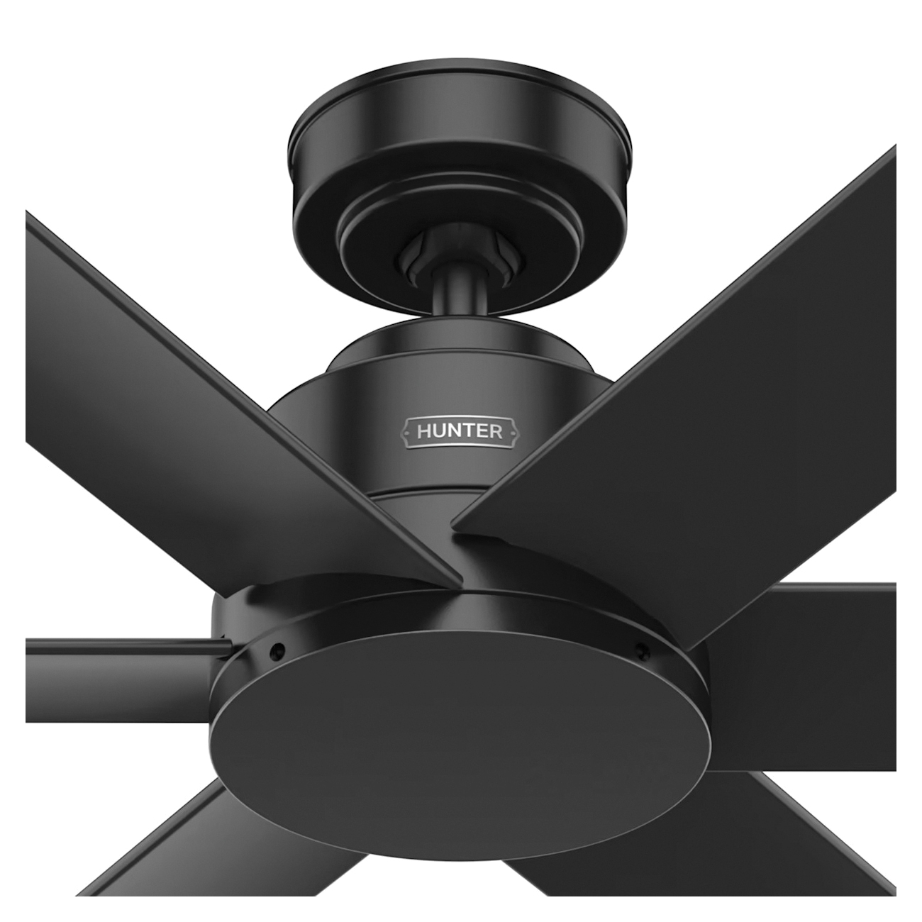 Hunter Kennicott Series 51180 Ceiling Fan, 6-Blade, Black Housing, Matte Black Blade, 52 in Sweep, Plastic Blade - 2