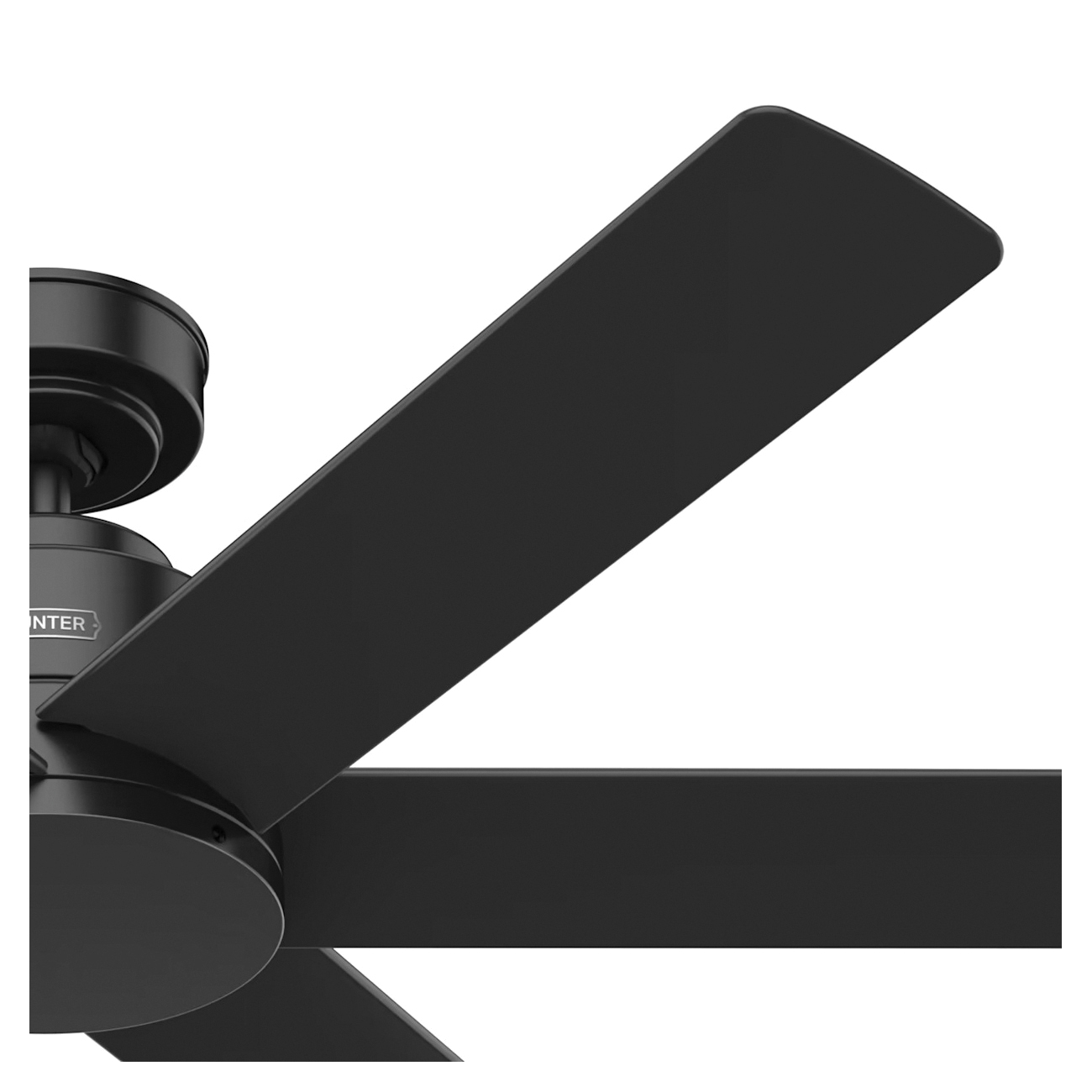 Hunter Kennicott Series 51180 Ceiling Fan, 6-Blade, Black Housing, Matte Black Blade, 52 in Sweep, Plastic Blade - 4