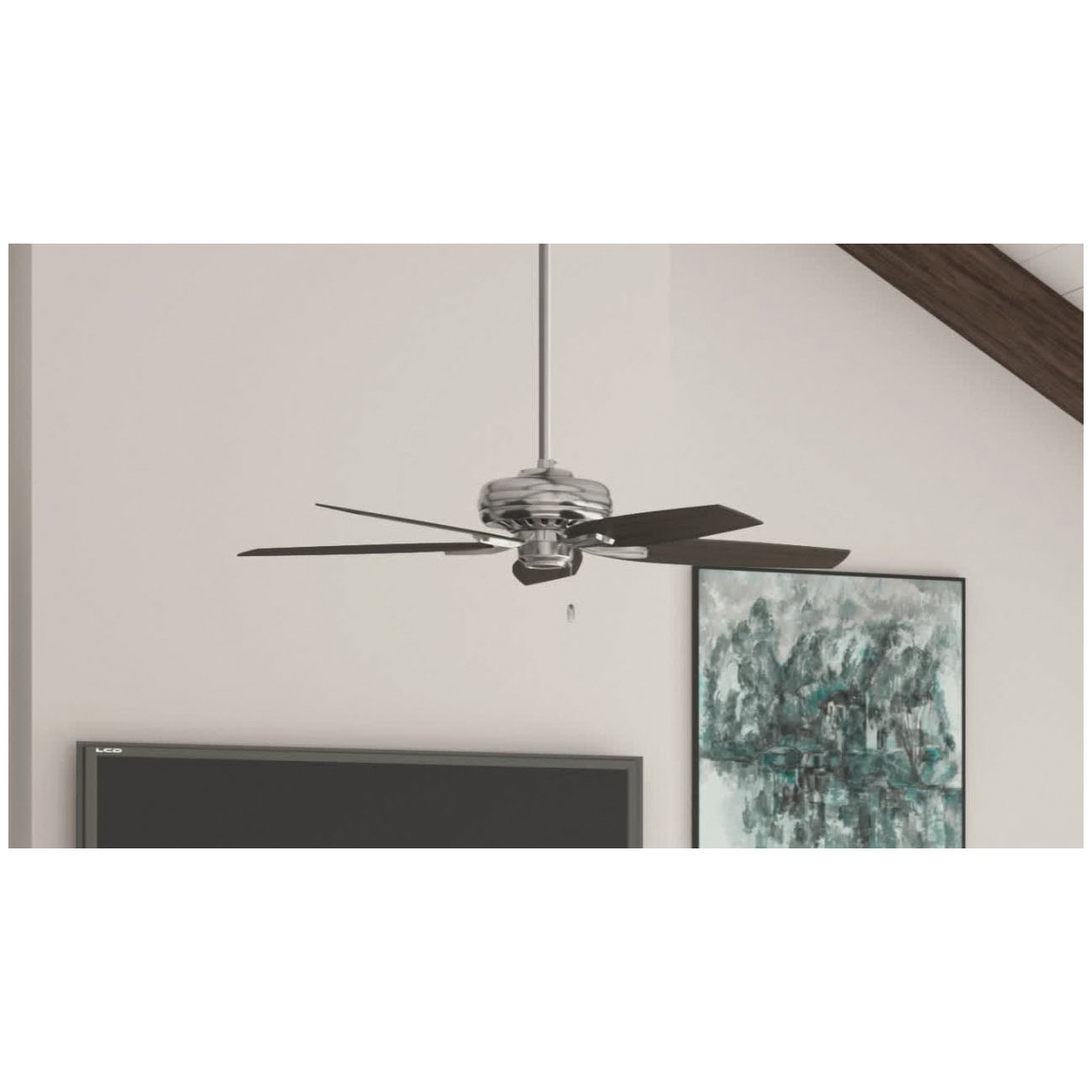 Hunter Newsome Series 53321 Ceiling Fan, 4613 cfm Air, 5-Blade, Dark Walnut/Medium Walnut Blade, 52 in Sweep, MDF Blade - 3