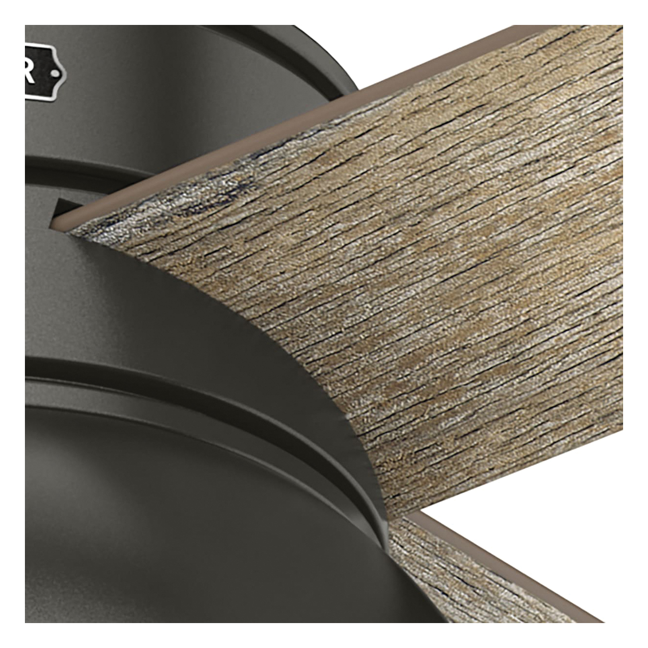 Hunter Loki Series 54152 Ceiling Fan, 4-Blade, Noble Bronze Housing, Barnwood/Drifted Oak Blade, 52 in Sweep, MDF Blade - 4