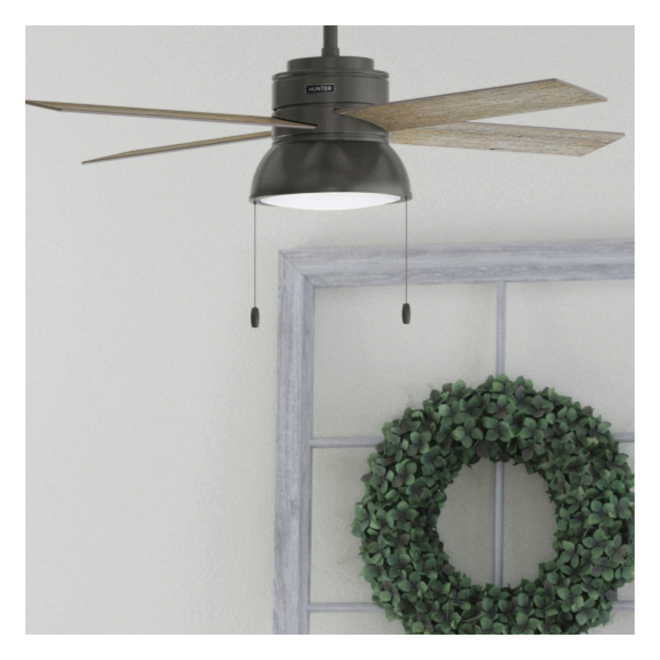 Hunter Loki Series 54152 Ceiling Fan, 4-Blade, Noble Bronze Housing, Barnwood/Drifted Oak Blade, 52 in Sweep, MDF Blade - 5