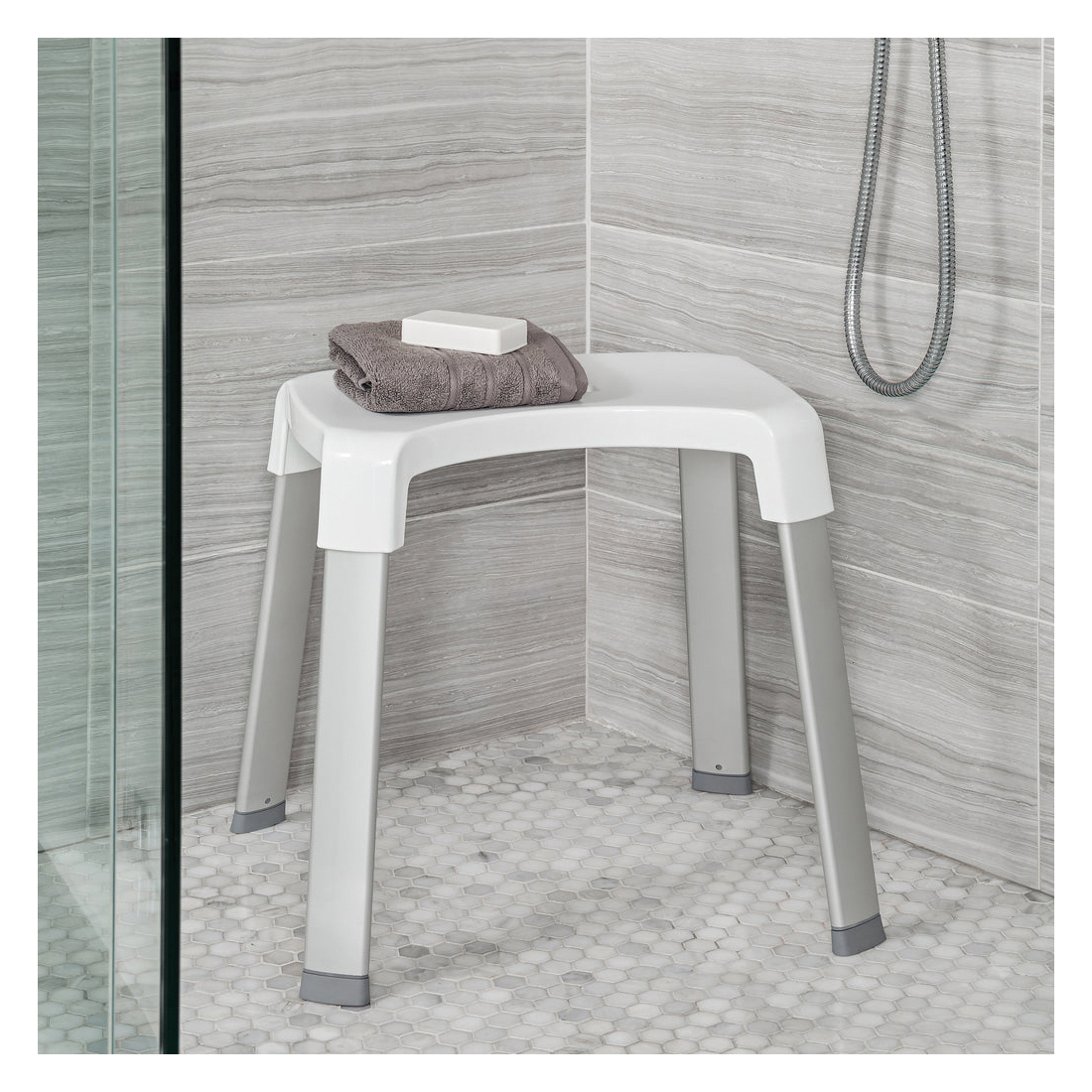 Better Living 70095 Shower Bench, 300 lb, Aluminum Frame, White Frame - 3