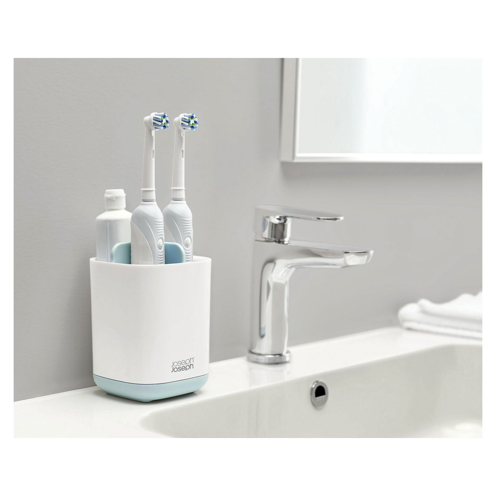 Joseph Joseph EasyStore 70500 Toothbrush Holder, Polypropylene, Light Blue - 2