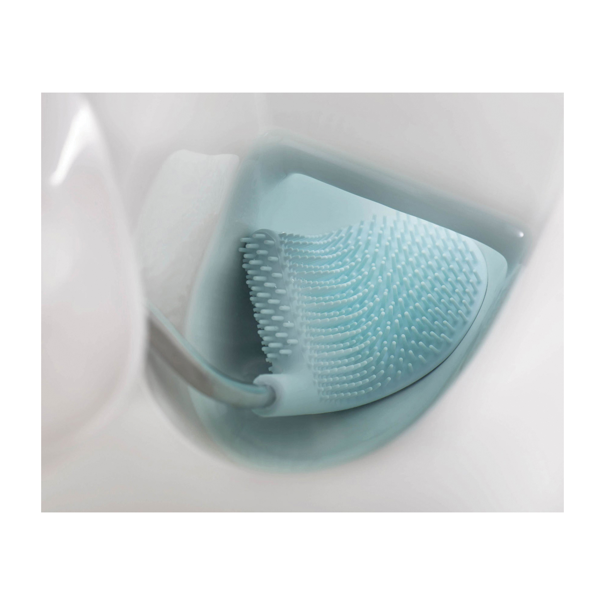 Joseph Joseph FLEX Plus Series 70507 Toilet Brush, D-Shape, Stainless Steel, Light Blue - 4