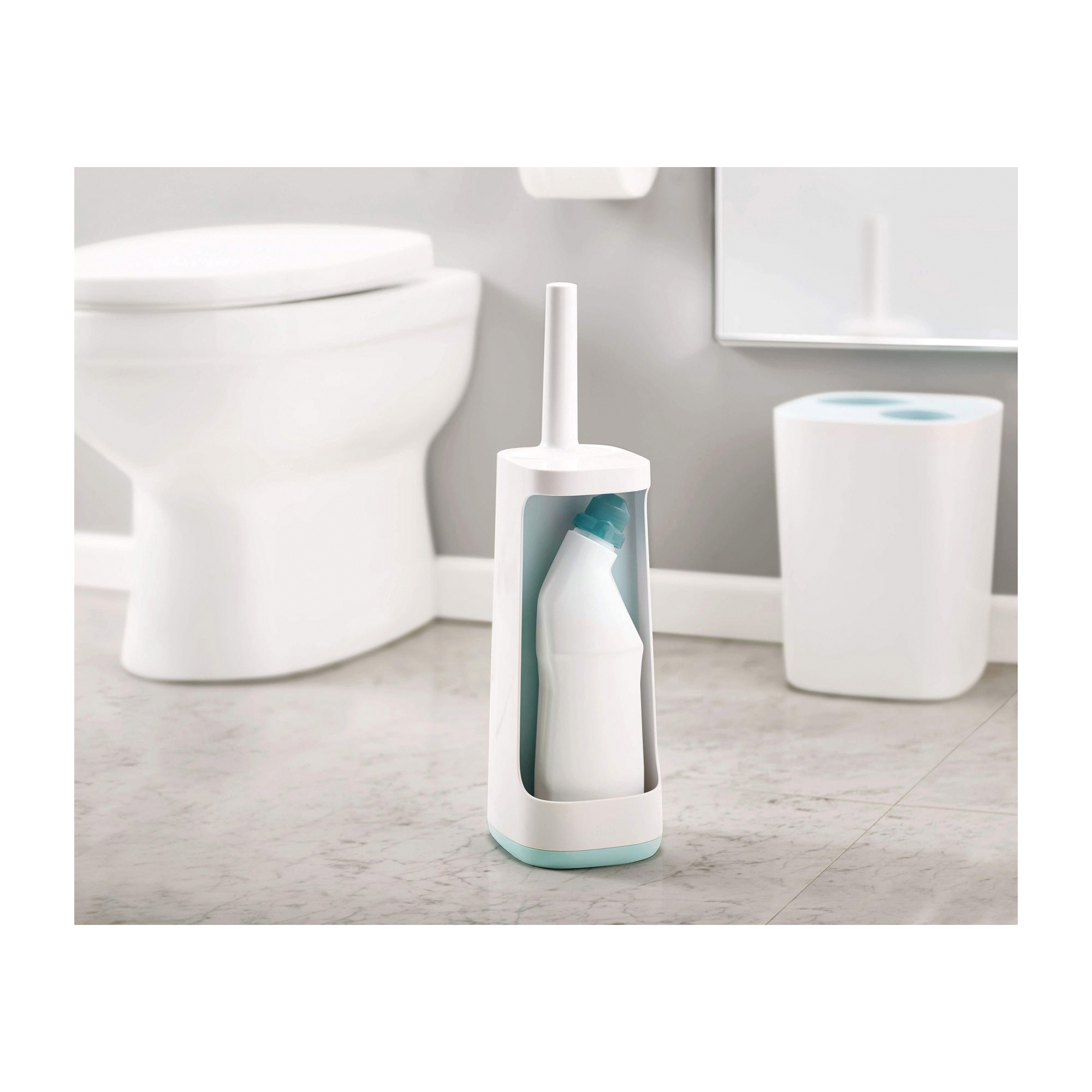 Joseph Joseph FLEX Plus Series 70507 Toilet Brush, D-Shape, Stainless Steel, Light Blue - 5
