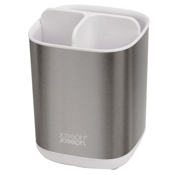 Joseph Joseph EasyStore 70530 Toothbrush Holder, Plastic/Steel, Stainless Steel - 1