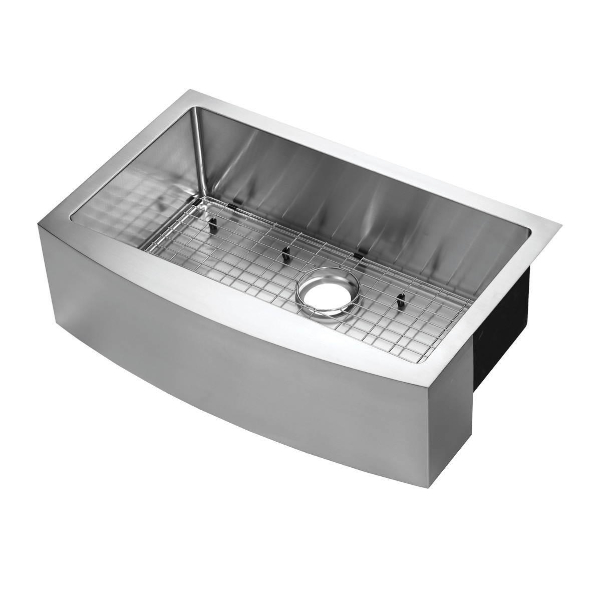 Bala Belleville 482-6807 Apron Front Farm Sink, Rectangular Basin, 33 in OAW, 21 in OAH, 10 in OAD, Stainless Steel - 1