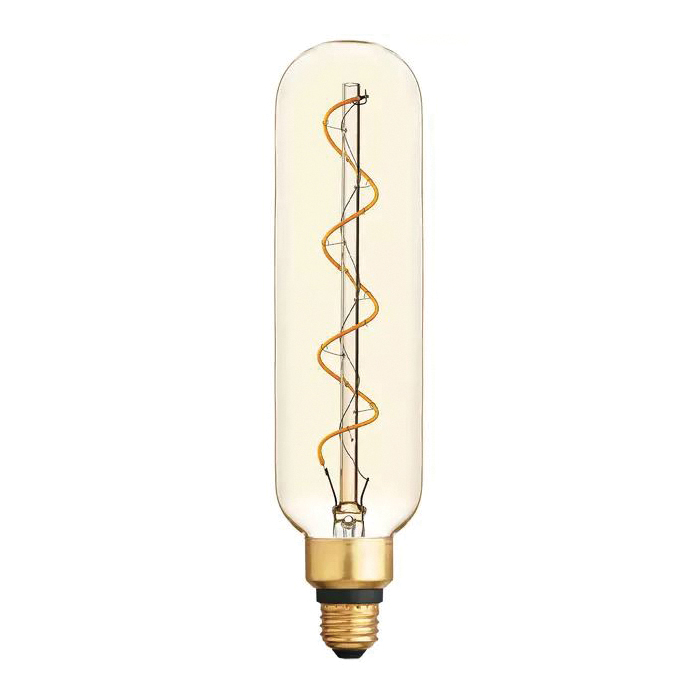 GE 93100096 LED Light Bulb, Vintage, T20 Lamp, 40 W Equivalent, E26 Medium Lamp Base, Dimmable, Amber, Warm White Light - 2
