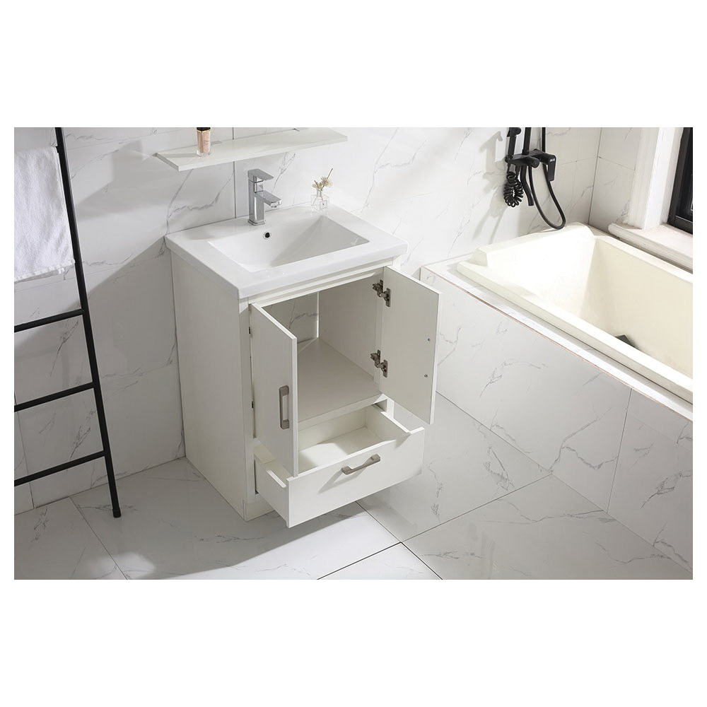 Aqua Nuova Paris 03-03-420 Bathroom Vanity Combo, 34 in W Cabinet, 18 in D Cabinet, 24 in H Cabinet, MDF, White - 2