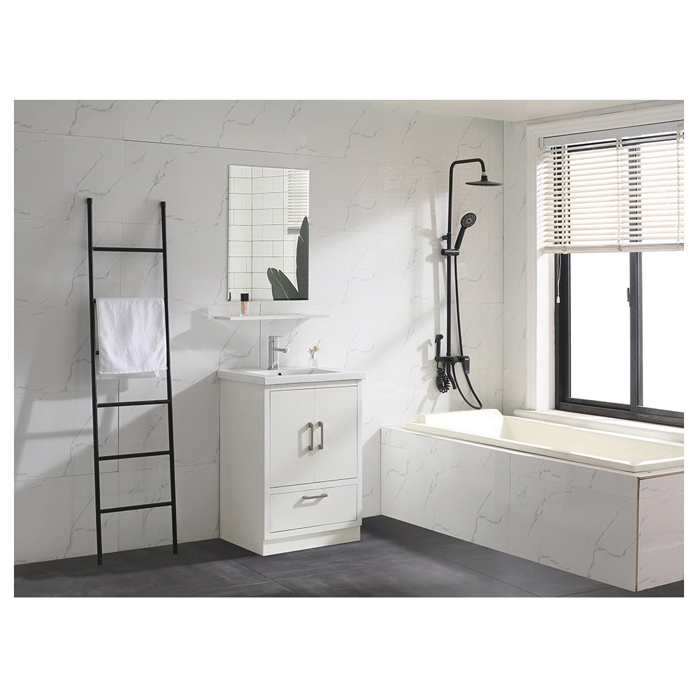 Aqua Nuova Paris 03-03-420 Bathroom Vanity Combo, 34 in W Cabinet, 18 in D Cabinet, 24 in H Cabinet, MDF, White - 3