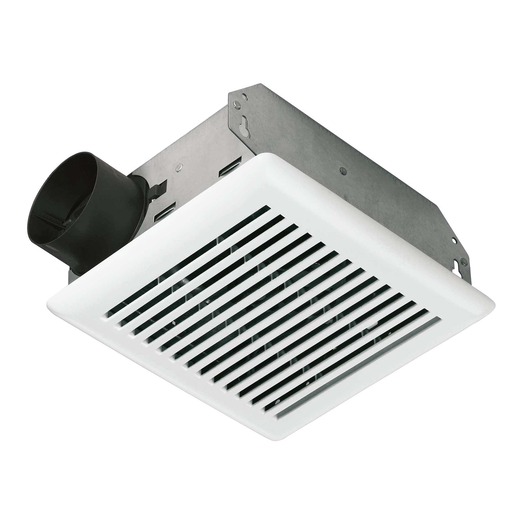 696N Ventilation Fan, 7-1/2 in L, 7-1/4 in W, 0.9 A, 120 V, 50 cfm Air, Polypropylene/Steel, White