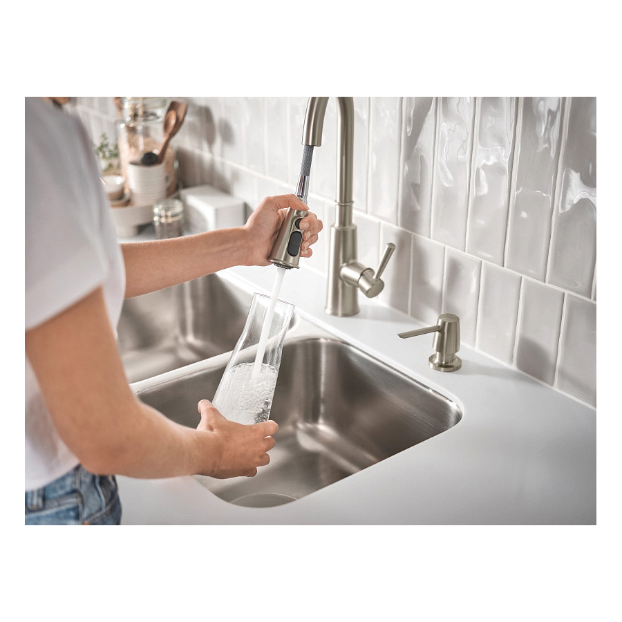 Moen Fenn 87163SRS Pull-Down Kitchen Faucet, 1.5 gpm, 1-Handle, 1, 2, 3, 4-Faucet Hole, Stainless Steel - 4
