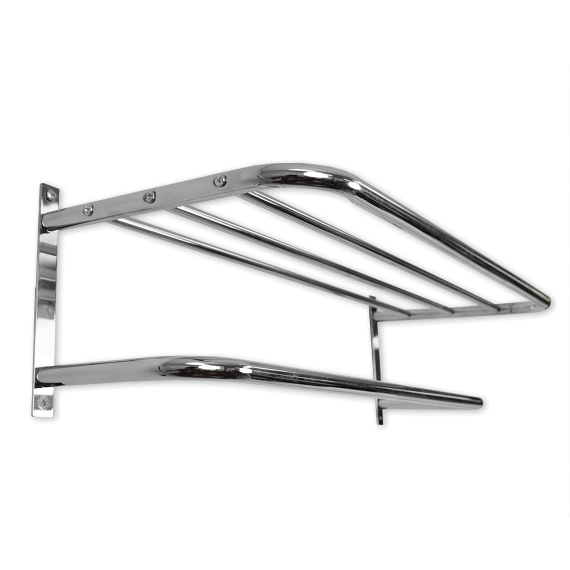 Home Basics BS41460 Bath Shelf with Towel Bar, Steel, Chrome - 3