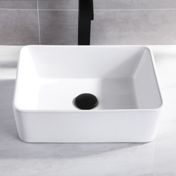KES BVS110S40 Vessel Sink, Rectangular Basin, 11.82 in OAW, 5.35 in OAH, 15-3/4 in OAD, Ceramic, White - 4