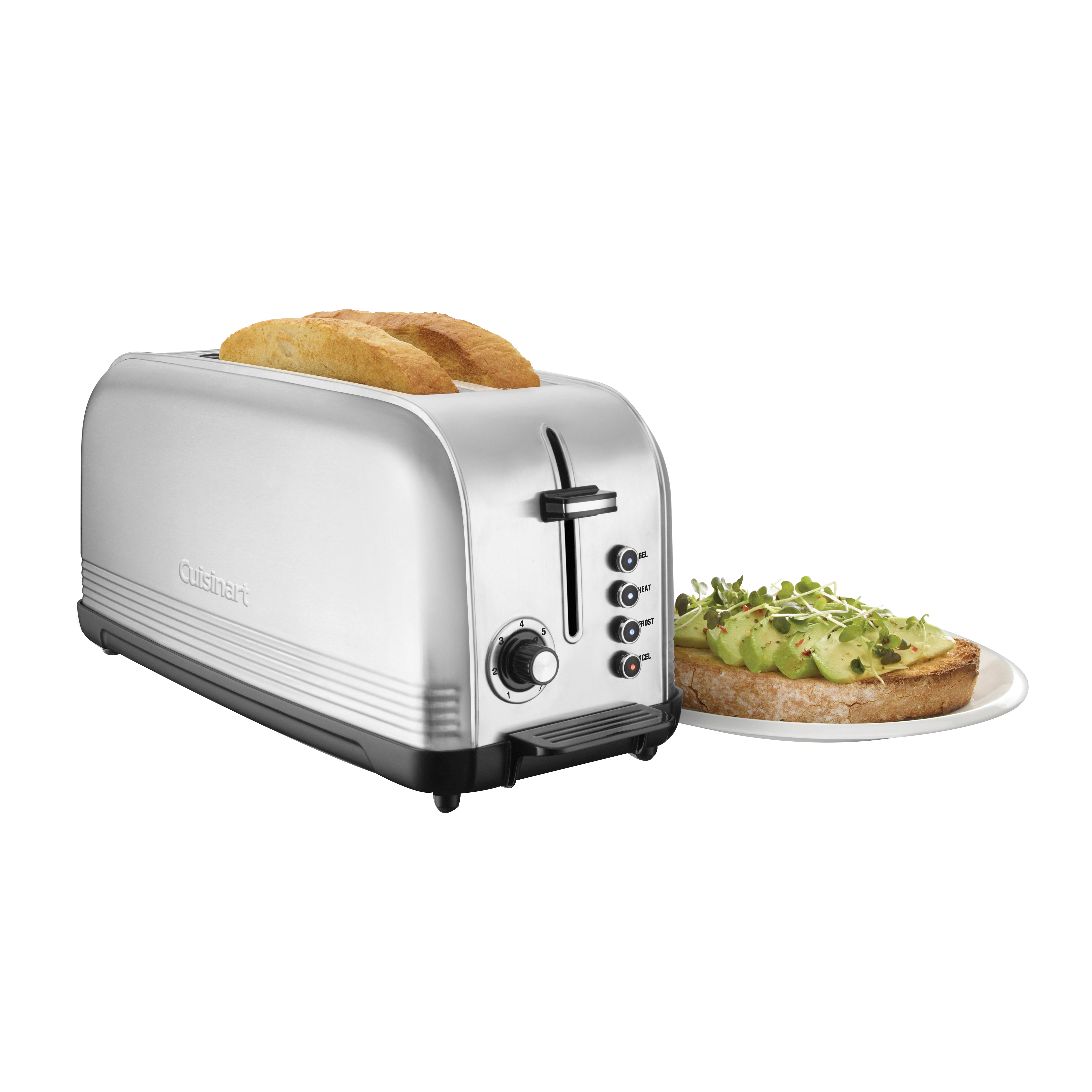 CPT-2500 Long Slot Toaster, 2-Slice, Bagel, Cancel, Defrost, Reheat, Button Control, Stainless Steel