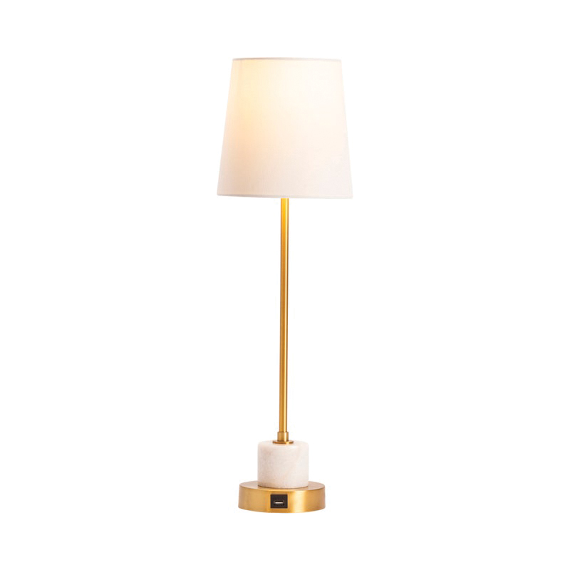 Crestview Collection Calms Series CVAMB0034 Contemporary Transitional Table Lamp, 60 W, 1-Lamp, Gold/White - 2