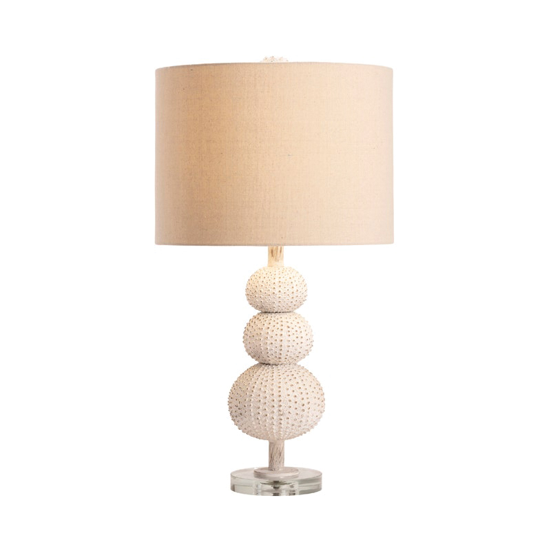 Crestview Collection Sea Urchin Series CVAVP1367 Coastal Table Lamp, 150 W, 1-Lamp, White Washed Fixture, White - 2