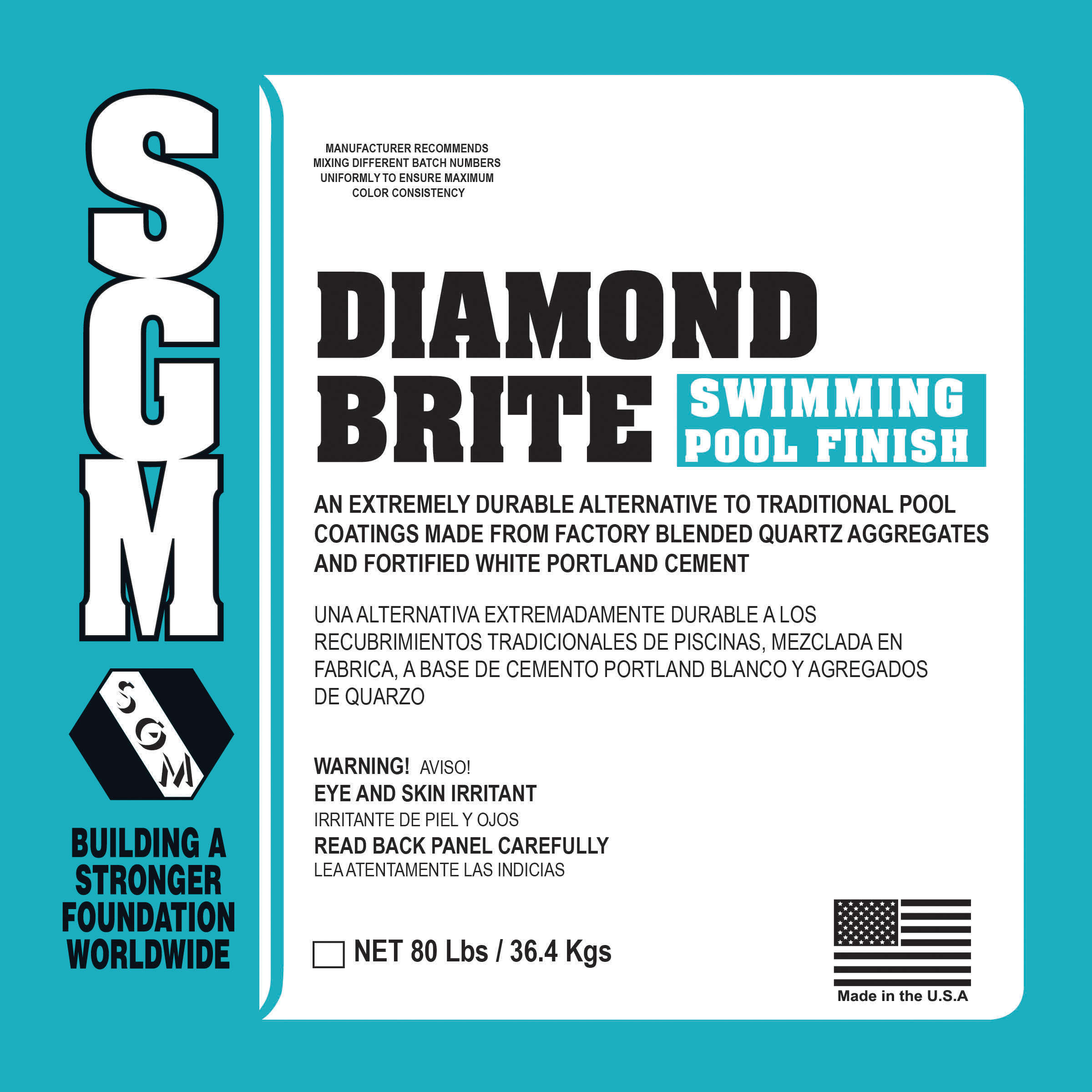 SGM Diamond Brite DB-COOL BLUE Exposed Aggregate Pool Finish, Cool Blue - 1