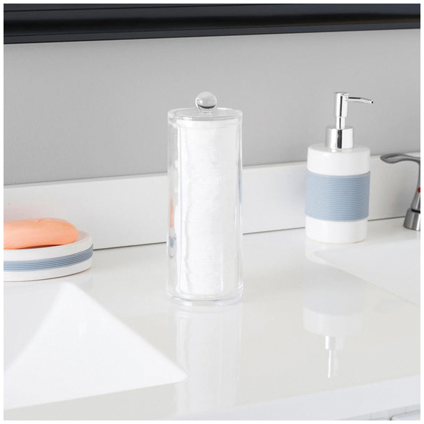 Home Basics JB01975 Cosmetic Pad Holder, 3 in L x 8 in H Outside, Plastic, Clear - 4