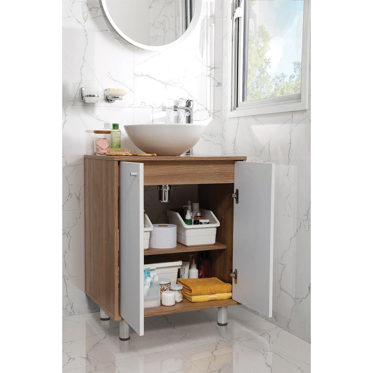 corona Spazio O14751001 Vessel Sink, Round Basin, 16 cm OAW, 40 cm OAH, 39 cm OAD, Porcelain, White - 2