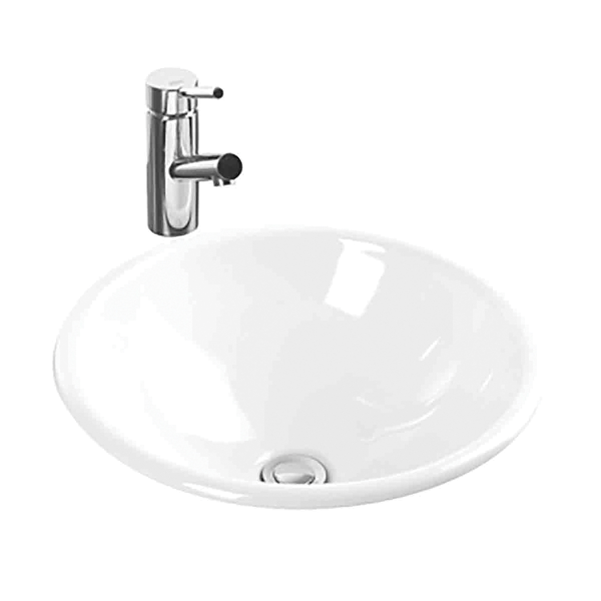 corona Manantial O74111001 Vessel Sink, Round Basin, 16 cm OAW, 41 cm OAH, 40 cm OAD, Porcelain, White - 2