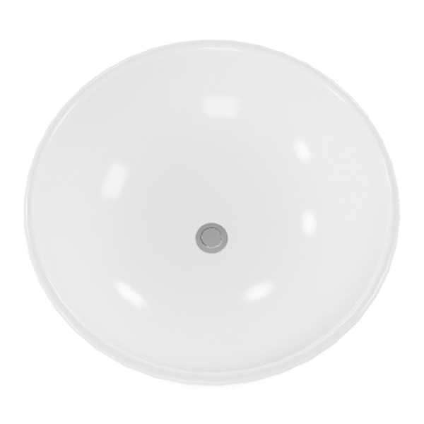 corona Manantial O74111001 Vessel Sink, Round Basin, 16 cm OAW, 41 cm OAH, 40 cm OAD, Porcelain, White - 3