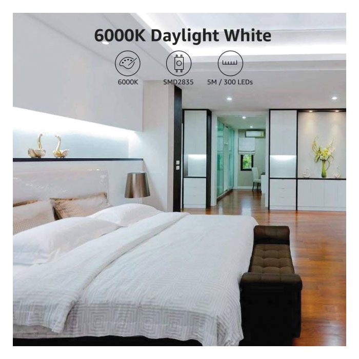 Lepro 4100057-DW Flexible Strip Light, 12 VDC, 18 W, 300-Lamp, LED Lamp, Daylight White Light, 1200 Lumens - 3