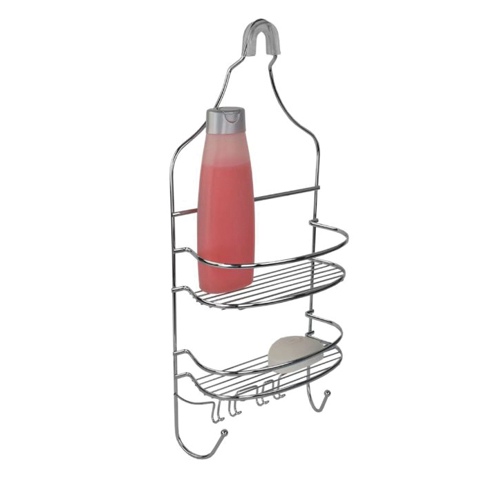 Home Basics SC00460 Shower Caddy, 9-1/4 in OAL, 4-1/2 in OAW, 2-Shelf, Steel, Chrome - 3