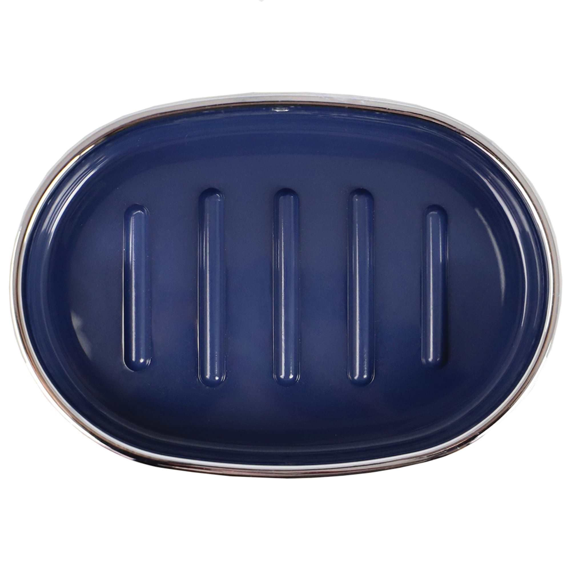 Home Basics Skylar SD35001 Oval Soap Dish, ABS, Navy - 3