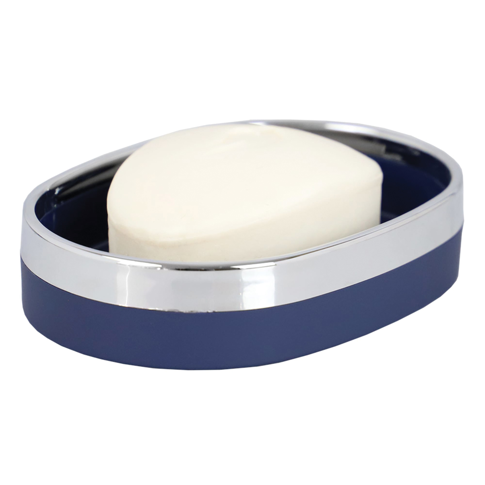 Home Basics Skylar SD35001 Oval Soap Dish, ABS, Navy - 4
