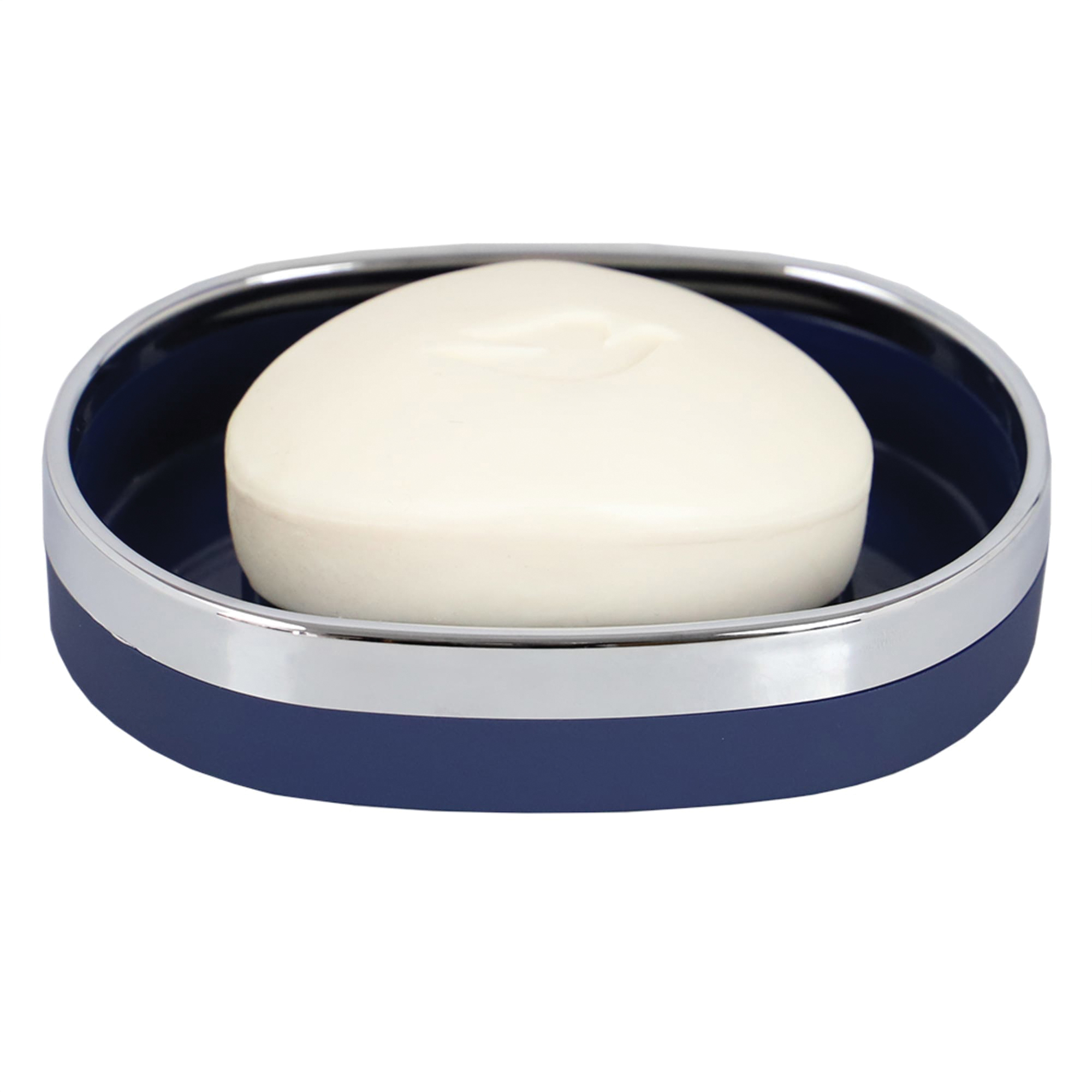 Home Basics Skylar SD35001 Oval Soap Dish, ABS, Navy - 5