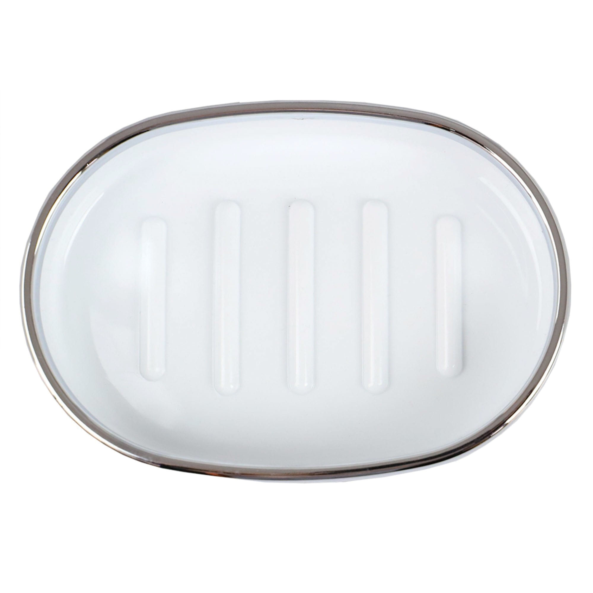 Home Basics Skylar SD35011 Oval Soap Dish, ABS, White - 3