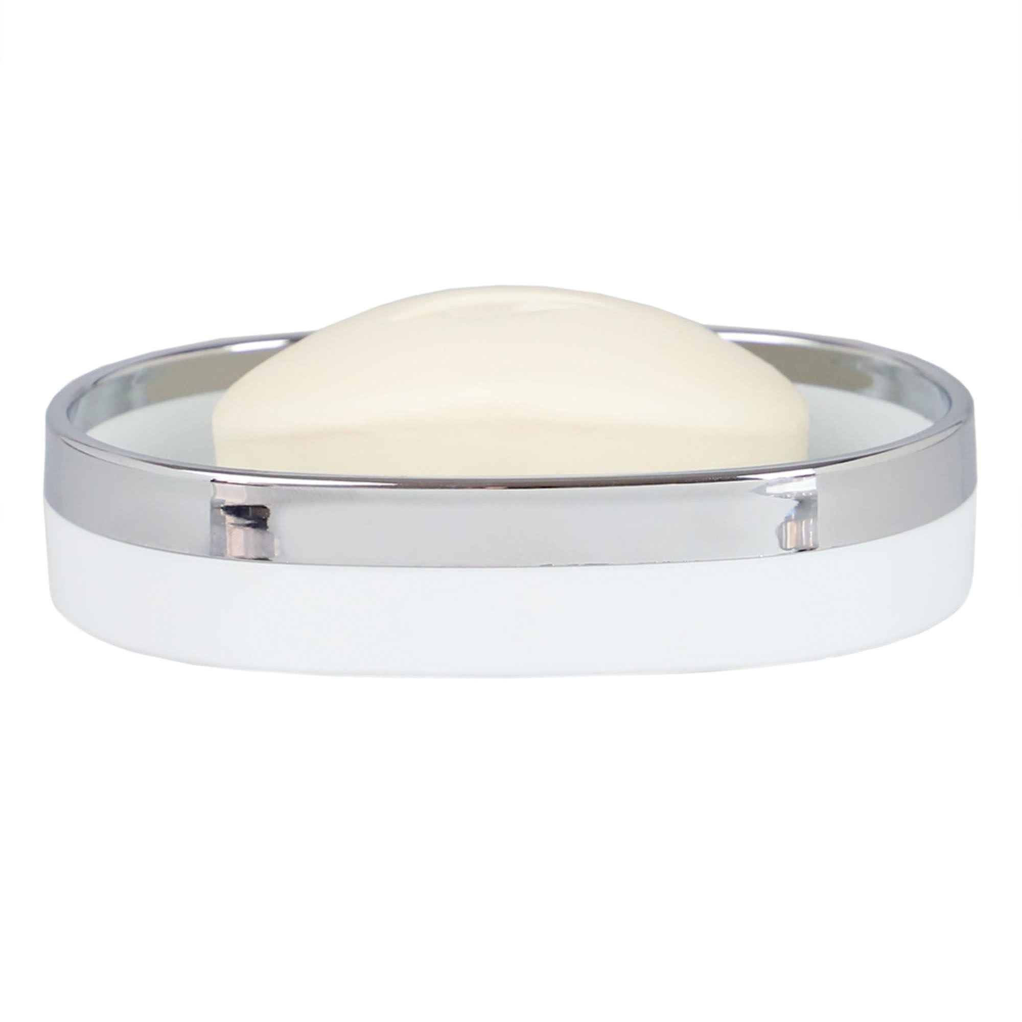 Home Basics Skylar SD35011 Oval Soap Dish, ABS, White - 4