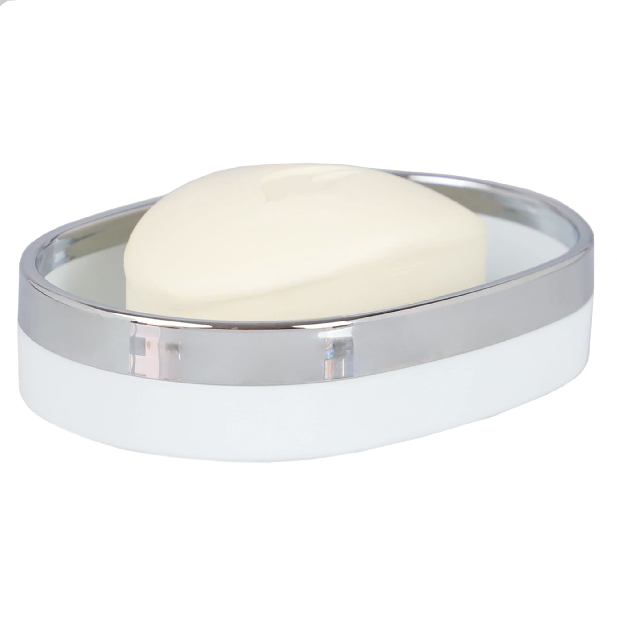 Home Basics Skylar SD35011 Oval Soap Dish, ABS, White - 5