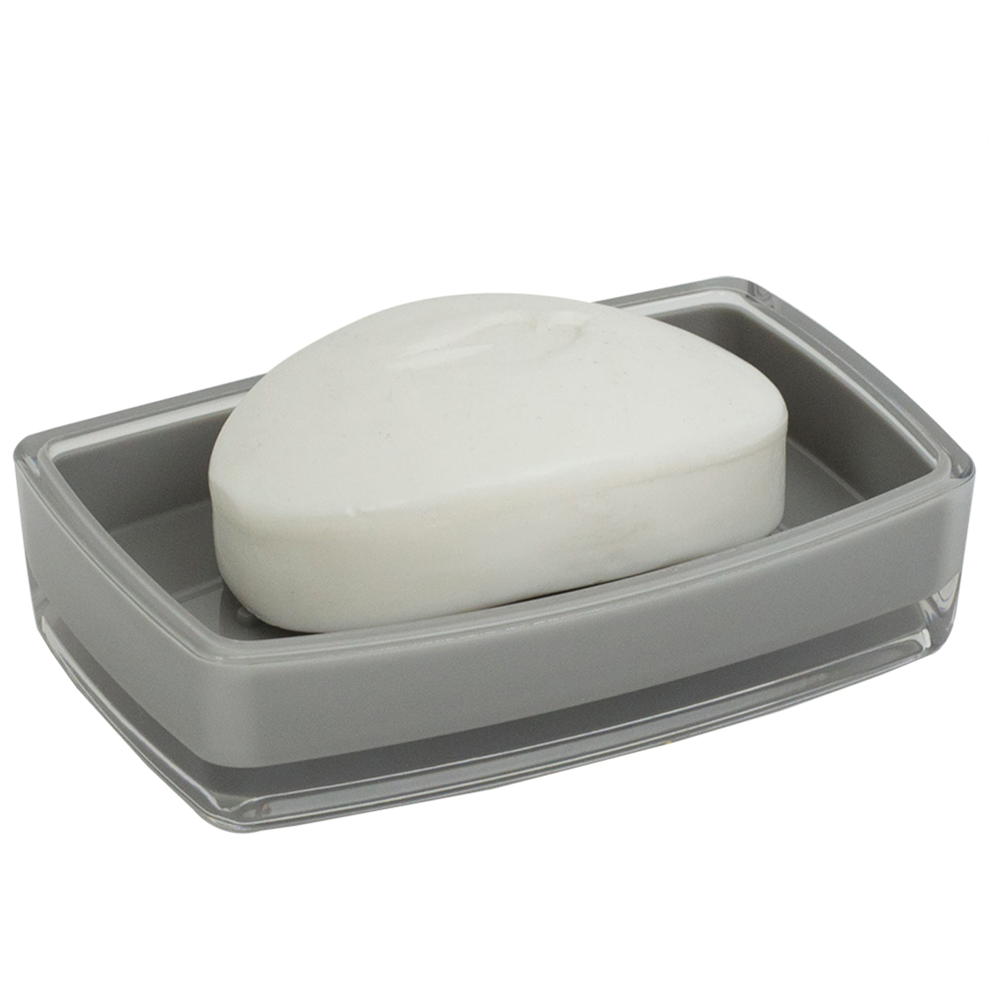 Home Basics SD41341 Soap Dish, Plastic, Gray - 5