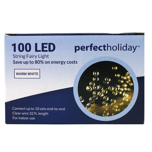 Perfect Holiday SX-100WW Fairy String Light with Connector, 110 V, 100-Lamp, LED Lamp, Warm White Light - 3