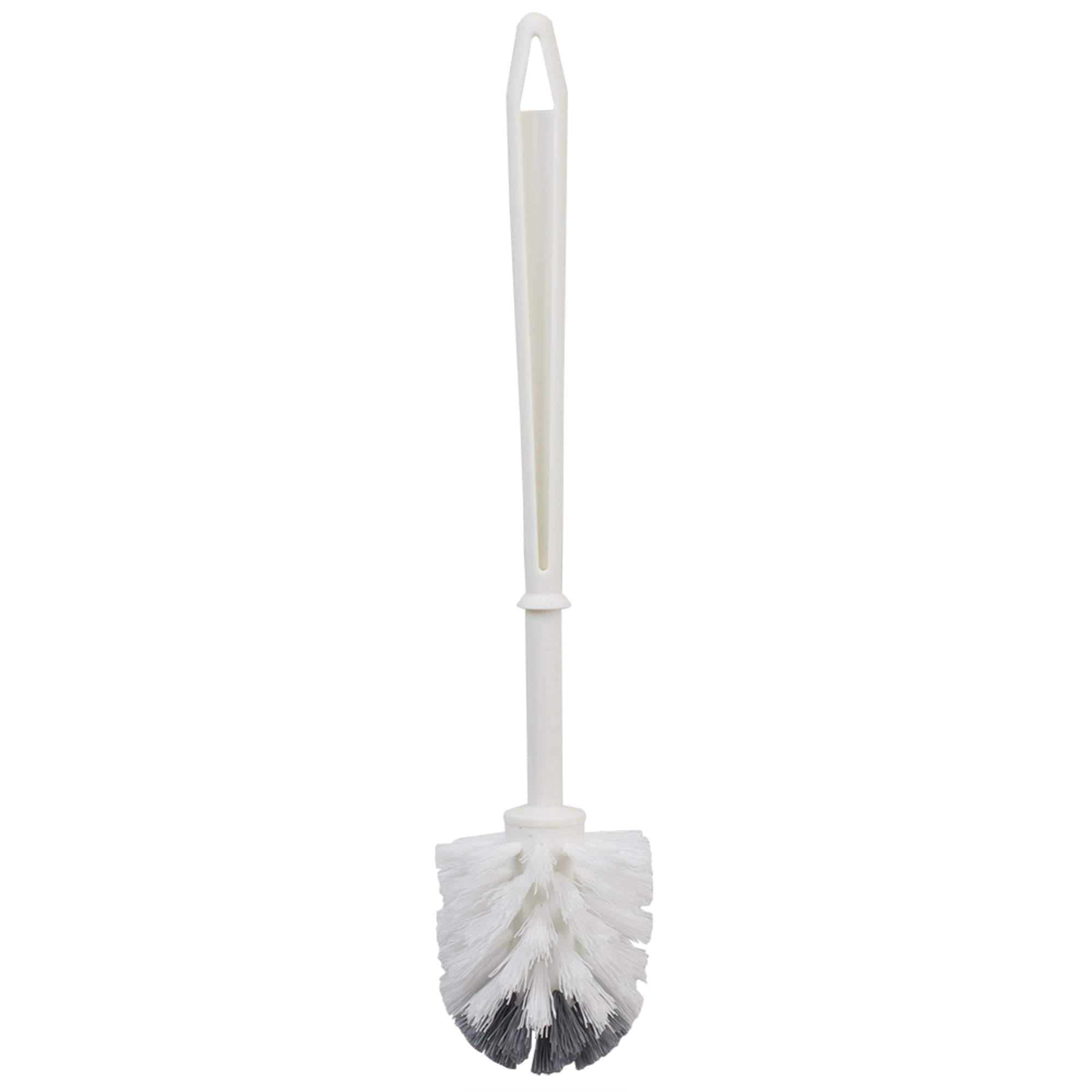 Home Basics TB45049 Toilet Brush, Nylon, 15-1/4 in L Brush, Plastic, White - 2