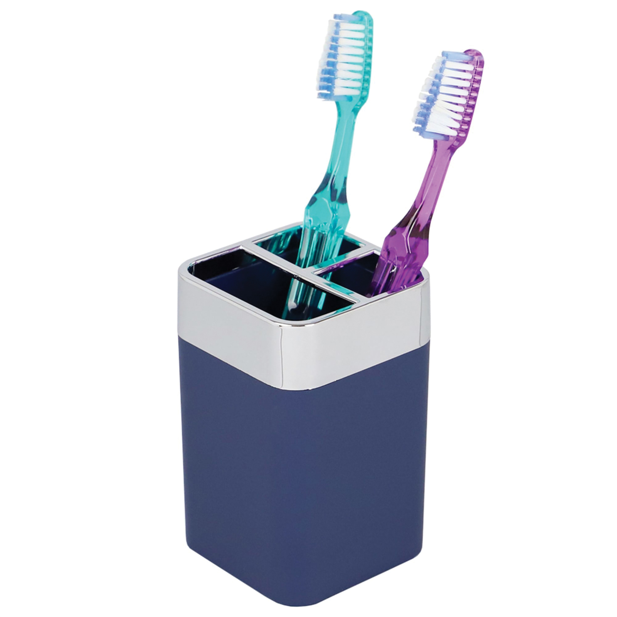 Home Basics TH35002 Toothbrush Holder, ABS, Navy - 3