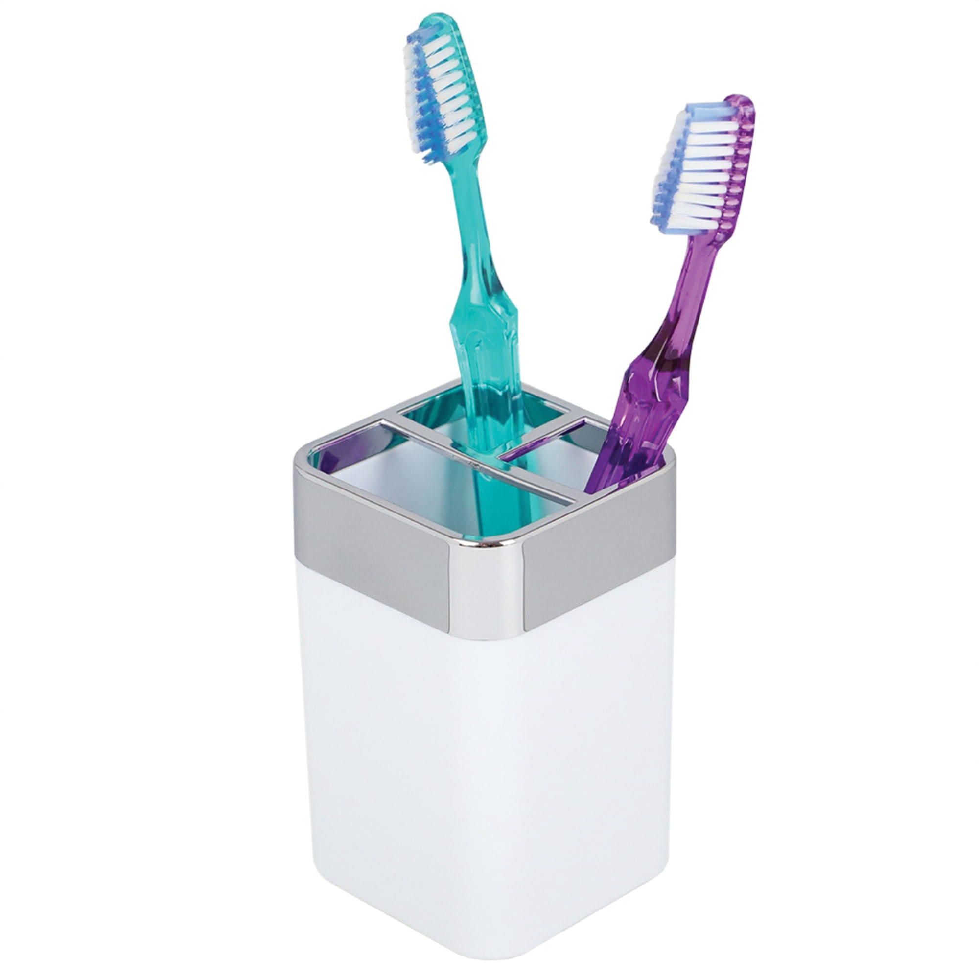 Home Basics TH35012 Toothbrush Holder, ABS, White - 4