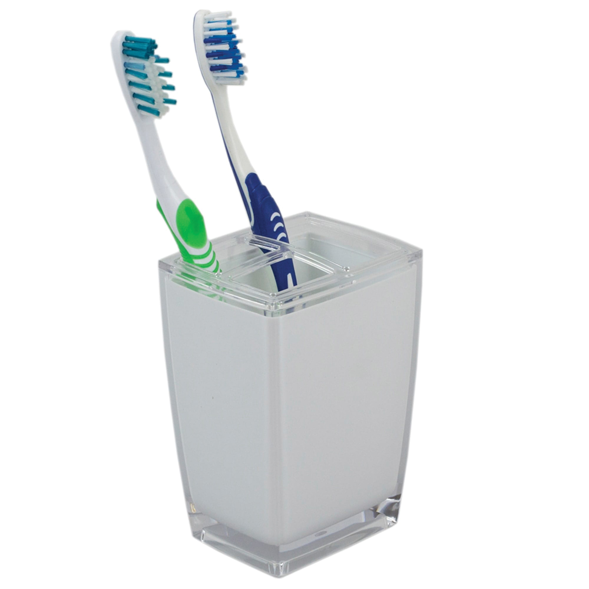 Home Basics TH41172 Toothbrush Holder, Plastic, White - 3