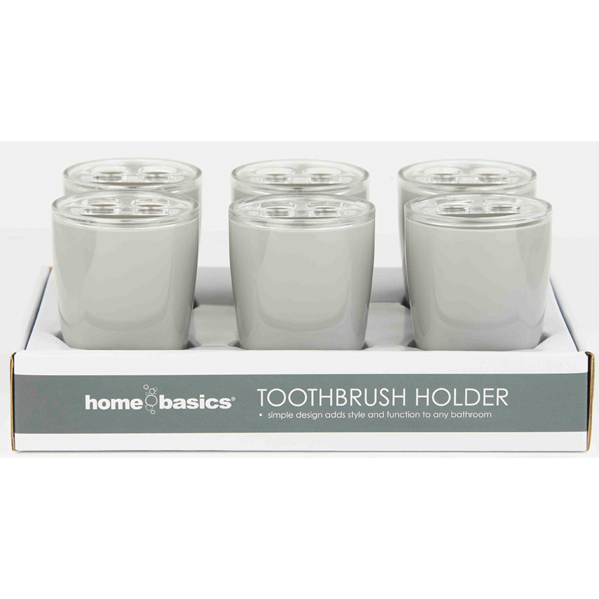 Home Basics TH41342 Toothbrush Holder, Plastic, Gray - 2