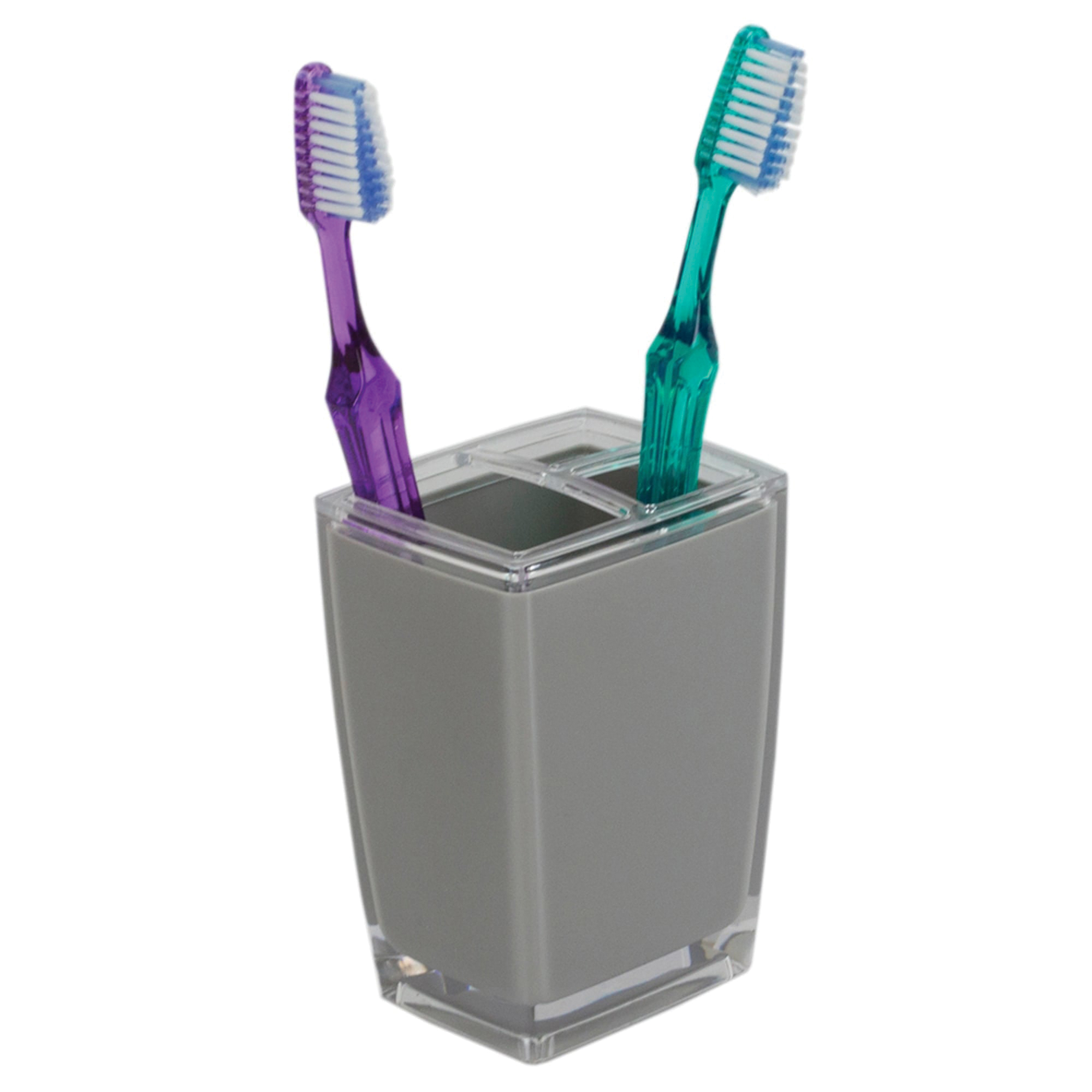 Home Basics TH41342 Toothbrush Holder, Plastic, Gray - 4