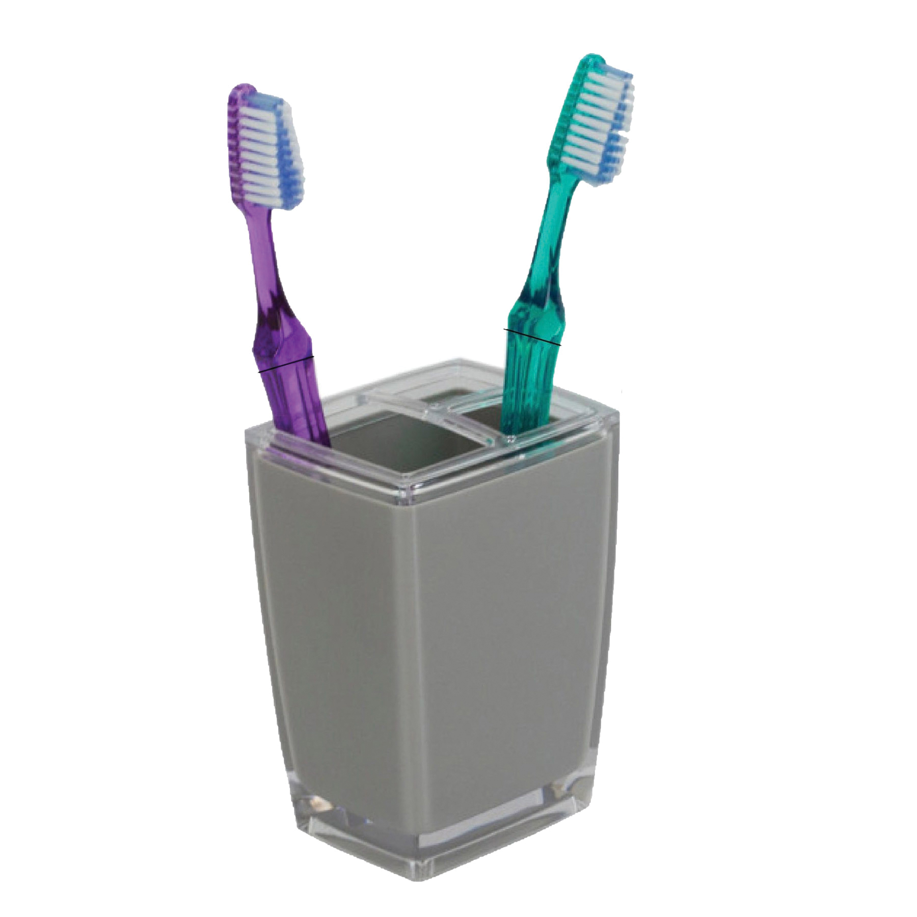 Home Basics TH41342 Toothbrush Holder, Plastic, Gray - 5