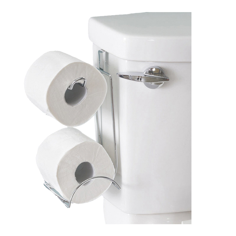 Home Basics TP41649 Over The Tank Toilet Paper Holder, Steel, Chrome - 2