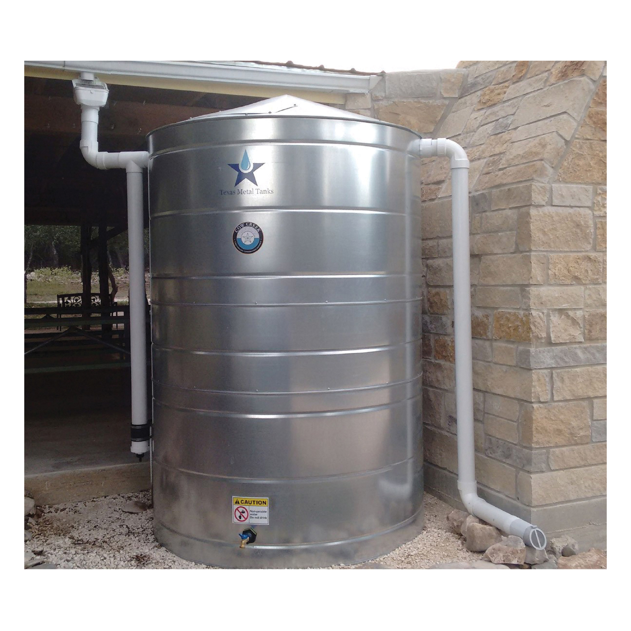 Texas Metal Tanks WT250G Rainwater Tank, 250 gal Tank, Steel - 3