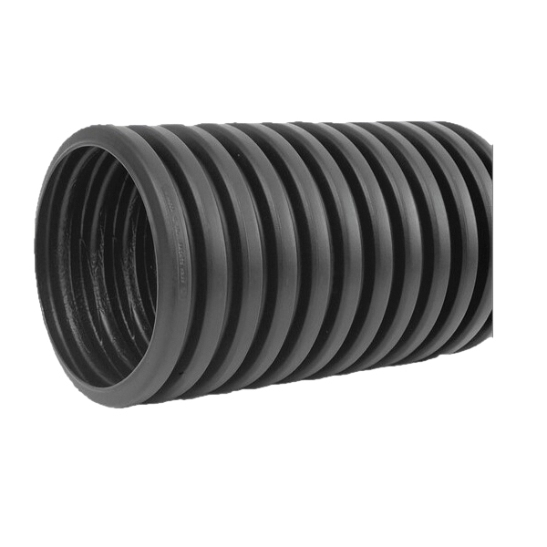 06730100BS Heavy-Duty Perforated Single Wall Pipe, 100 ft L, Plain End, HDPE, Black