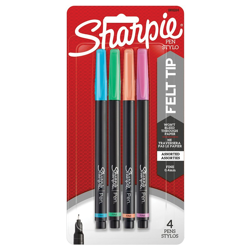 1802224 Permanent Pen Stylo, Assorted Lead/Tip, Fine Lead/Tip